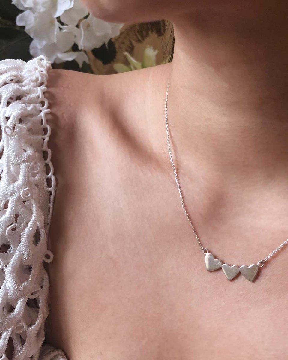 Triple Heart NecklaceNecklacesSterling SilverAngela Wozniak Jewellery