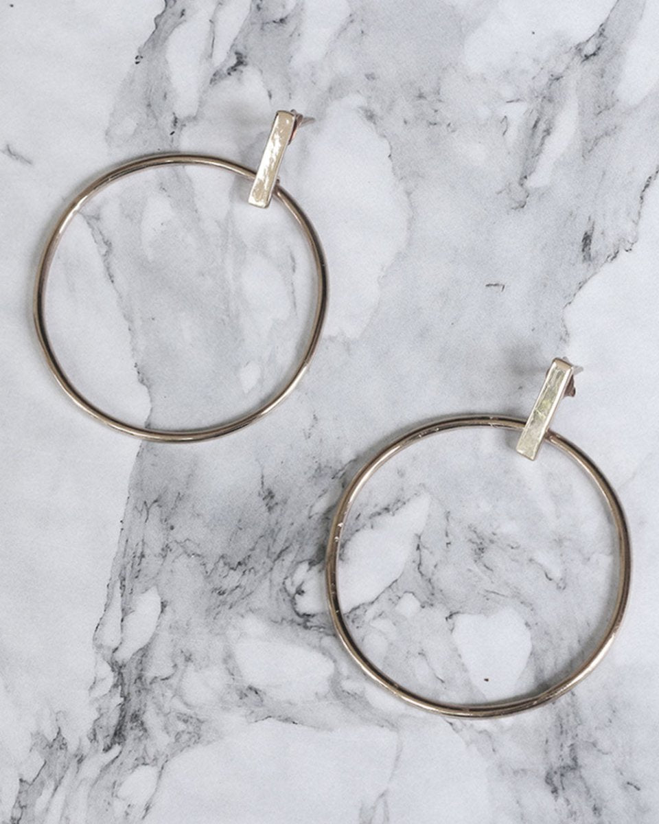 Zaha Bar Stud Hoop EarringsEarringsVarious MetalsAngela Wozniak Jewellery