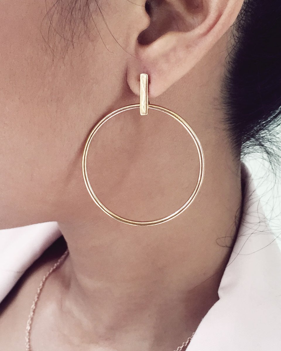 Zaha Bar Stud Hoop EarringsEarringsVarious MetalsAngela Wozniak Jewellery