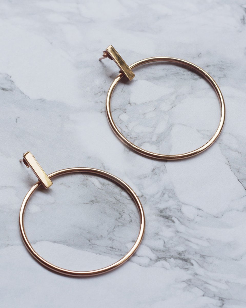 Zaha Bar Stud Hoop EarringsEarringsVarious MetalsAngela Wozniak Jewellery