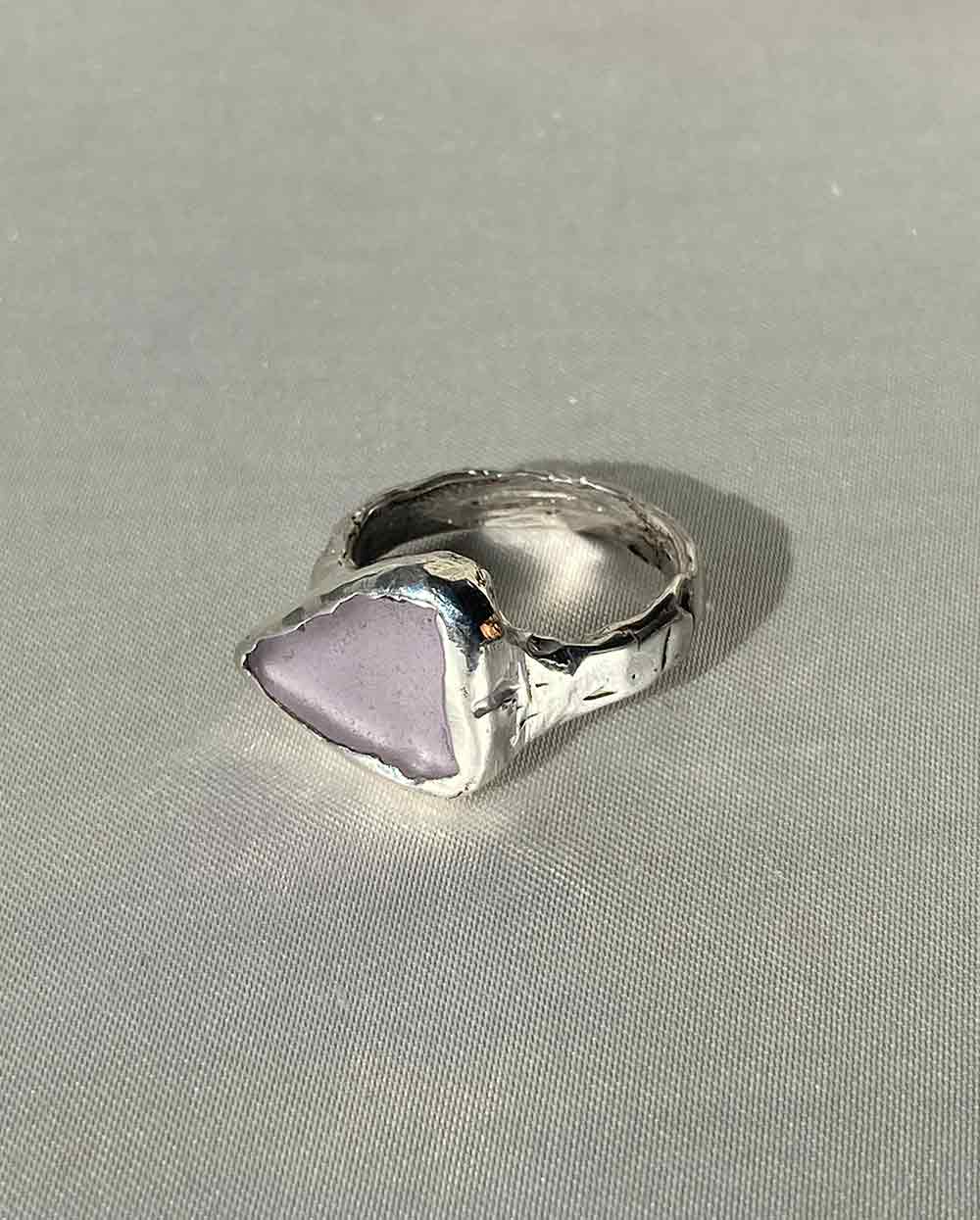 Lavender Sea GlassRing - Size 7 1/4