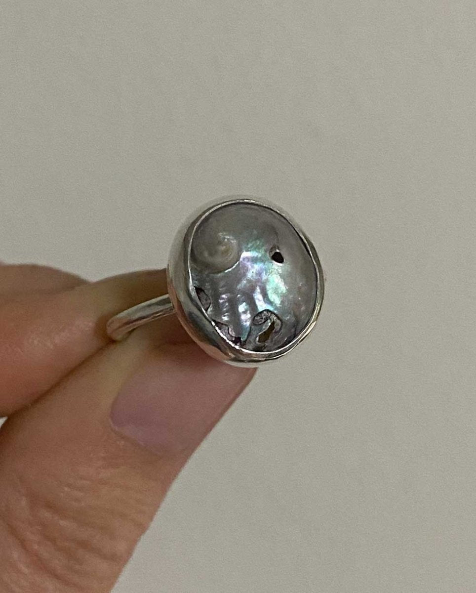 Abalone Shell Ring - Custom For BecRingsMade - To - OrderAngela Wozniak Jewellery
