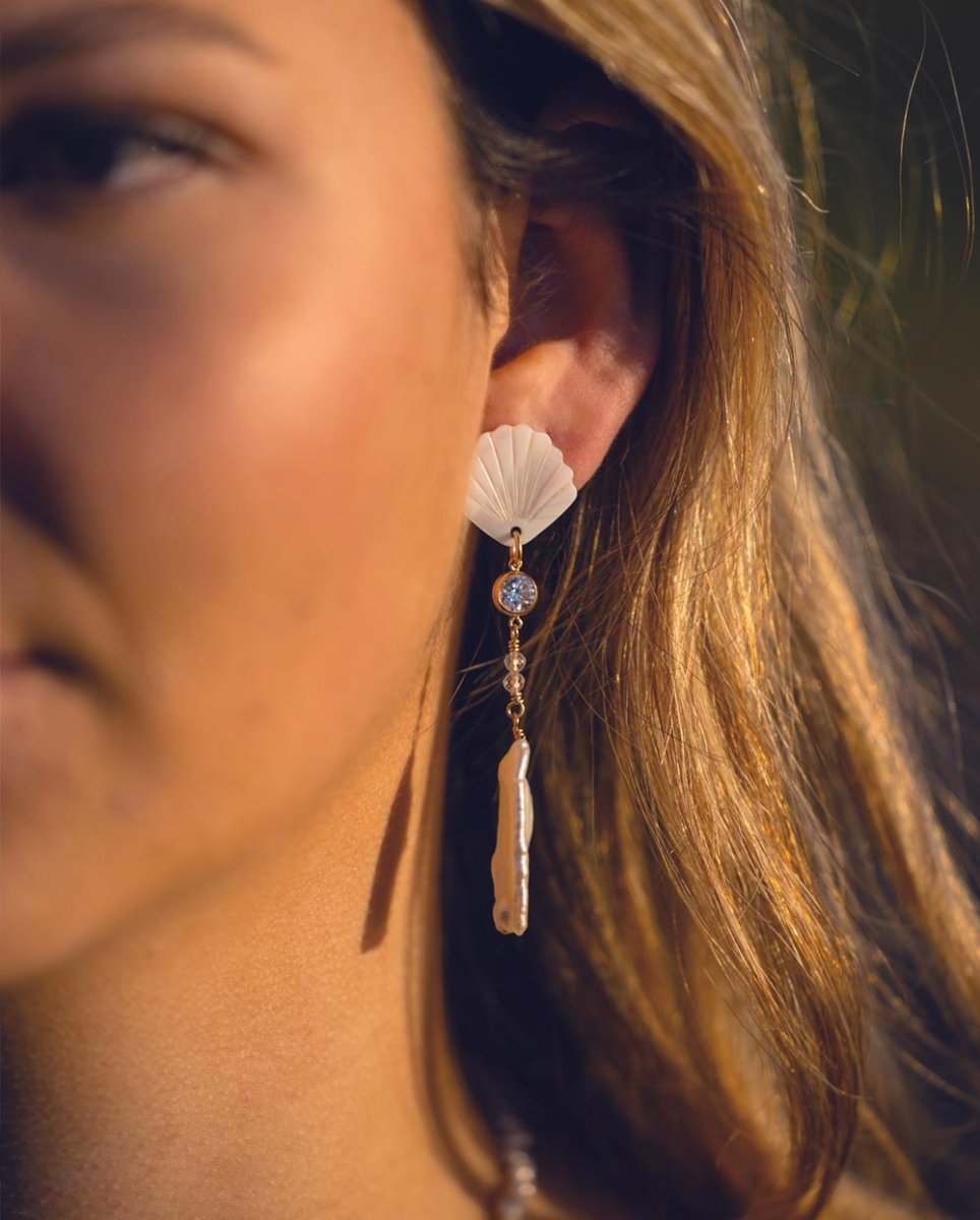 Aphrodite Mother of Pearl Chandelier EarringsEarrings14k Gold FilledAngela Wozniak Jewellery
