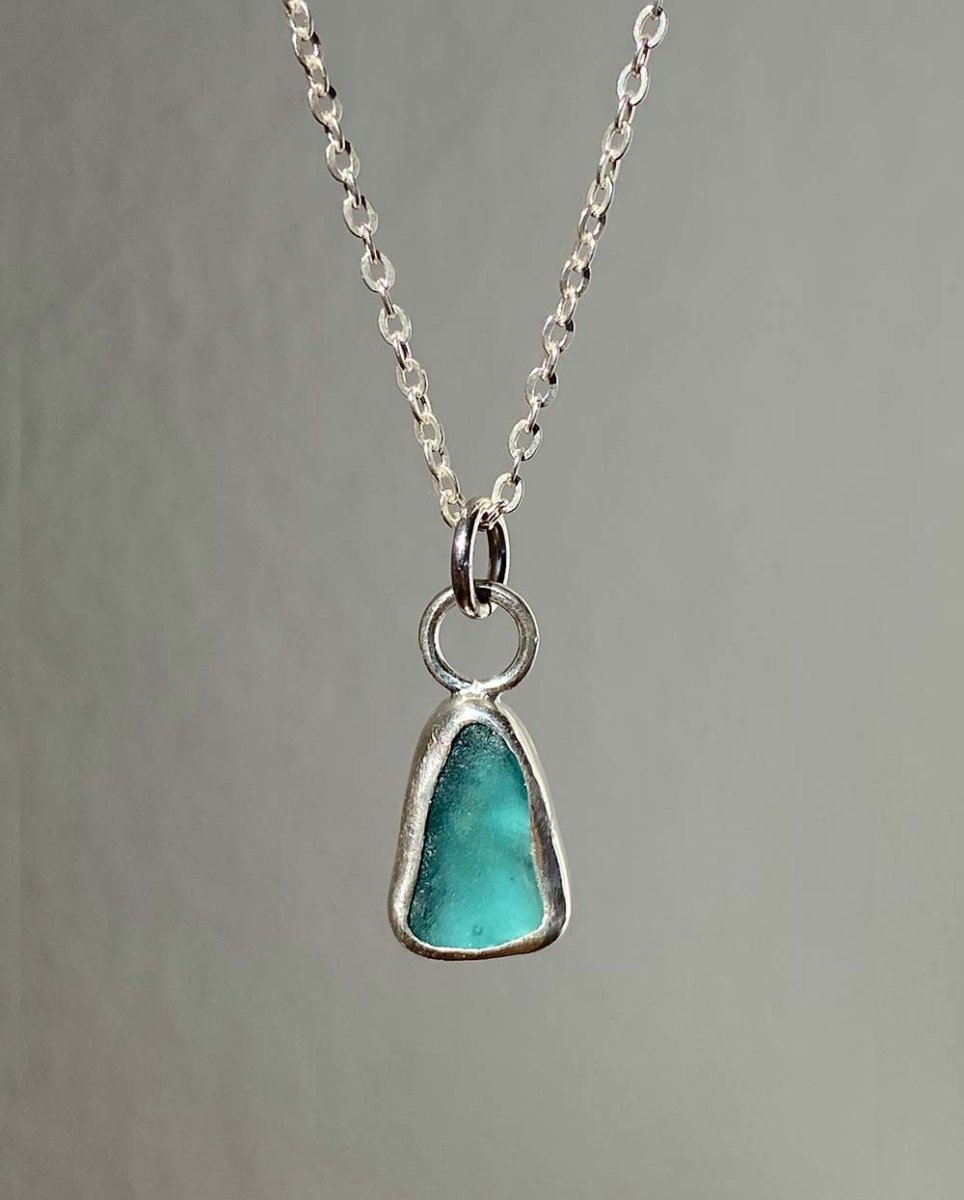 Aqua Blue Sea Glass NecklaceSea Glass NecklaceReady - To - ShipAngela Wozniak Jewellery