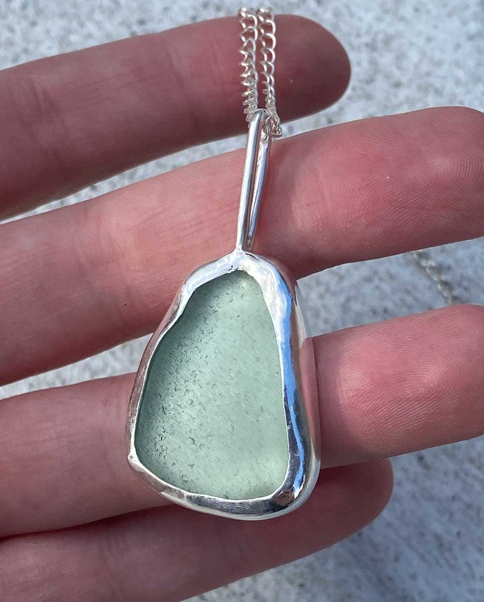 Aqua Sea Glass Pendant (Custom for Carolyn)NecklacesMade - To - OrderAngela Wozniak Jewellery