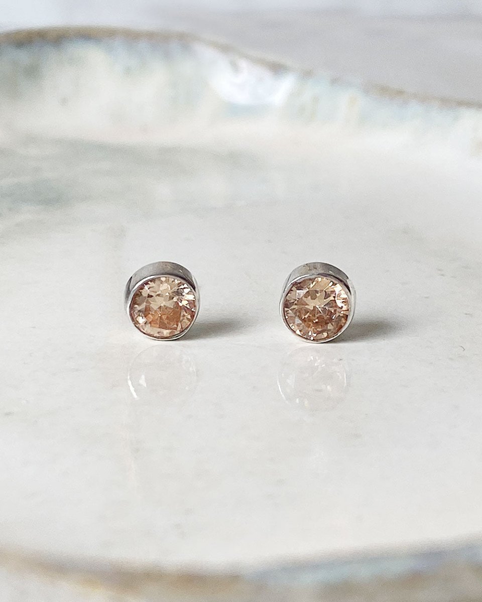 Champagne Citrine StudsEarringsSterling SilverAngela Wozniak Jewellery