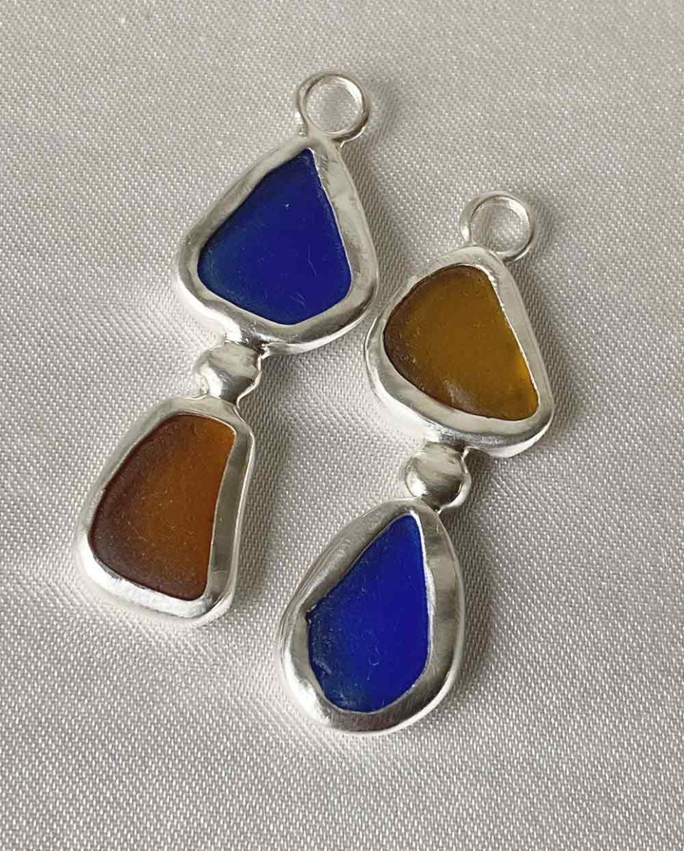 Double Drop Sea Glass Earring CharmsEarringsMade - To - OrderAngela Wozniak Jewellery