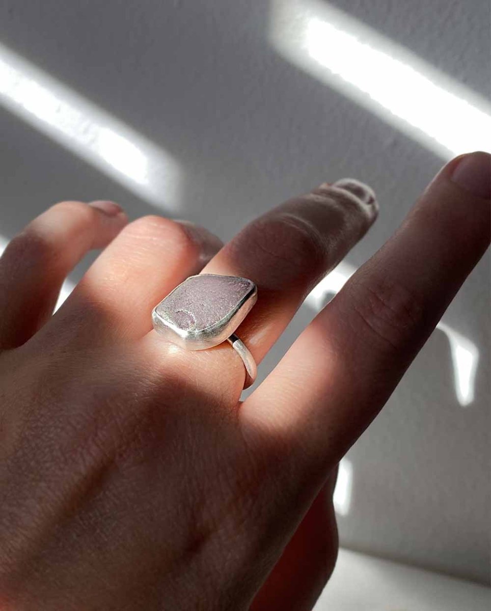 Lavender Sea Glass Ring - Size 8RingsReady - To - ShipAngela Wozniak Jewellery