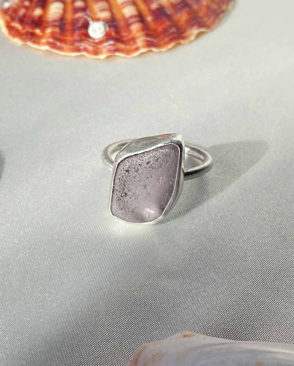 Lavender Sea Glass Ring - Size 8RingsReady - To - ShipAngela Wozniak Jewellery