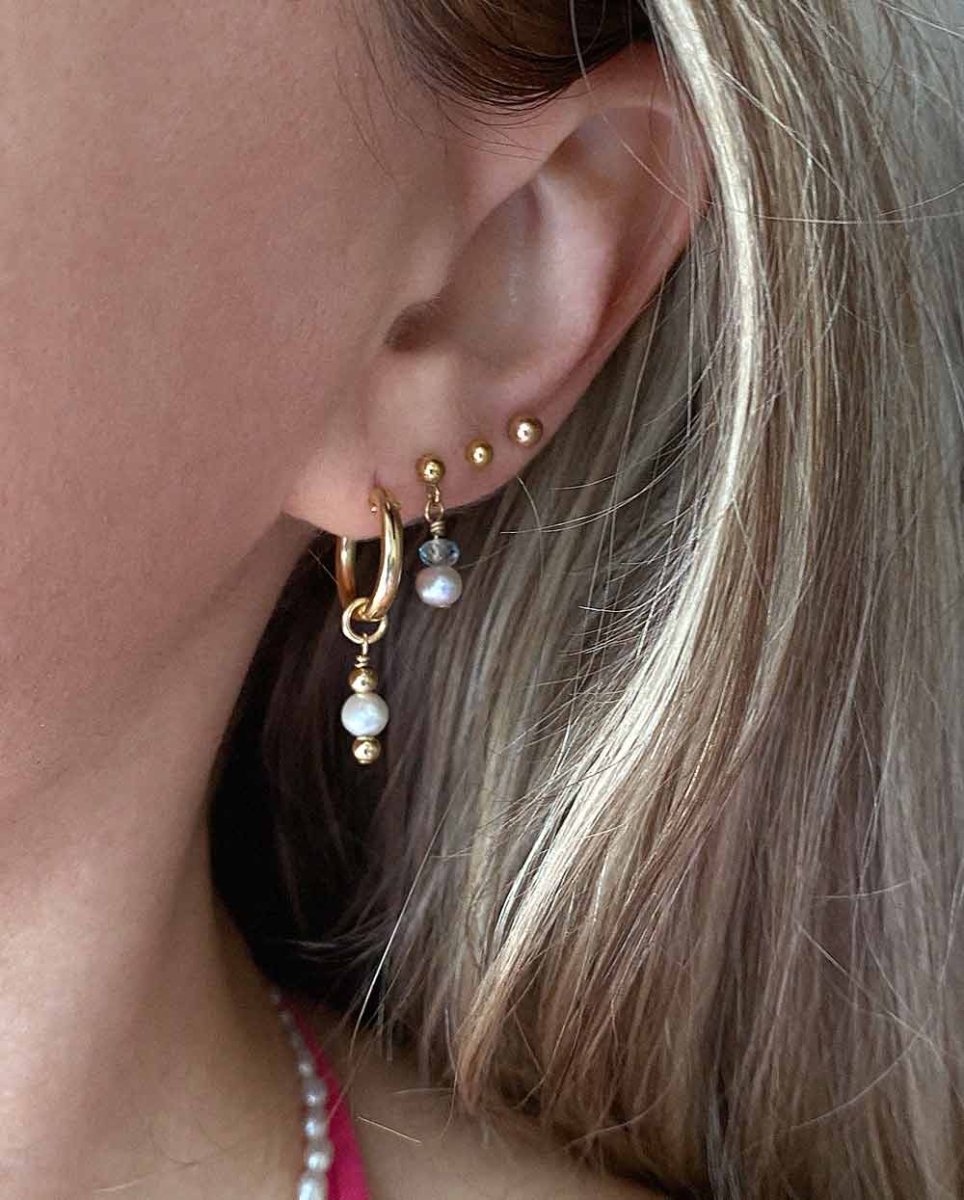 Pia Pearl Huggie EarringsHoop Earrings14K Gold FilledAngela Wozniak Jewellery