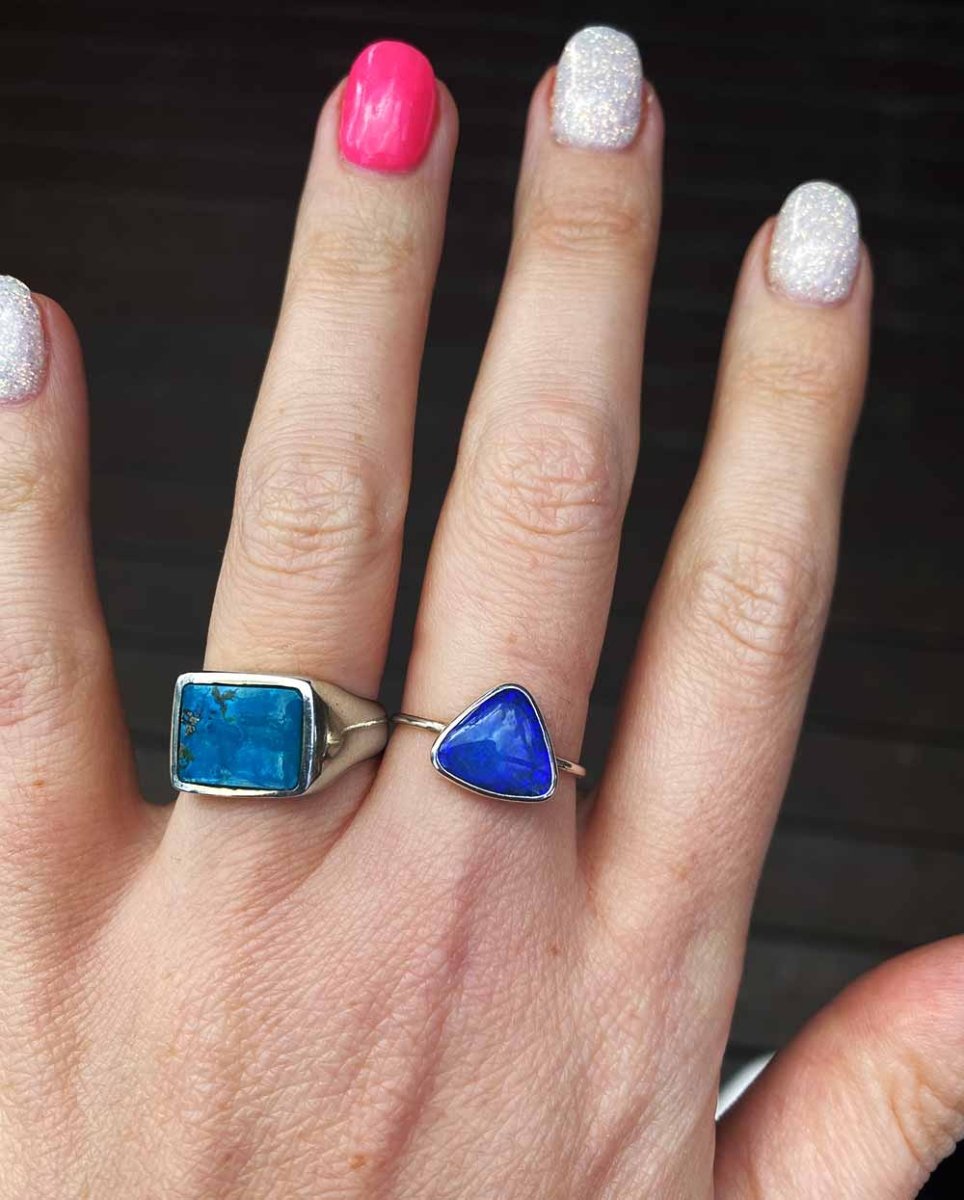 Rectangle Turquoise Signet Ring - Size 5.5Gemstone RingReady - To - ShipAngela Wozniak Jewellery