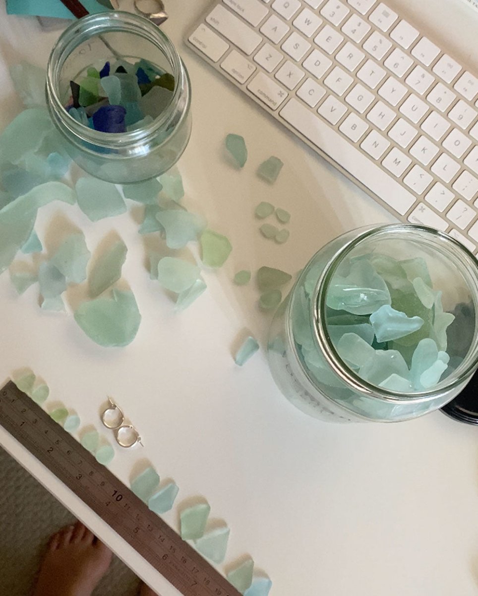 Sea Glass Charm Hoop EarringsEarringsMade - To - OrderAngela Wozniak Jewellery