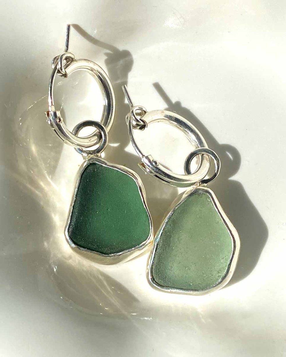 Sea Glass Earring CharmsHoop EarringsMade - To - OrderAngela Wozniak Jewellery