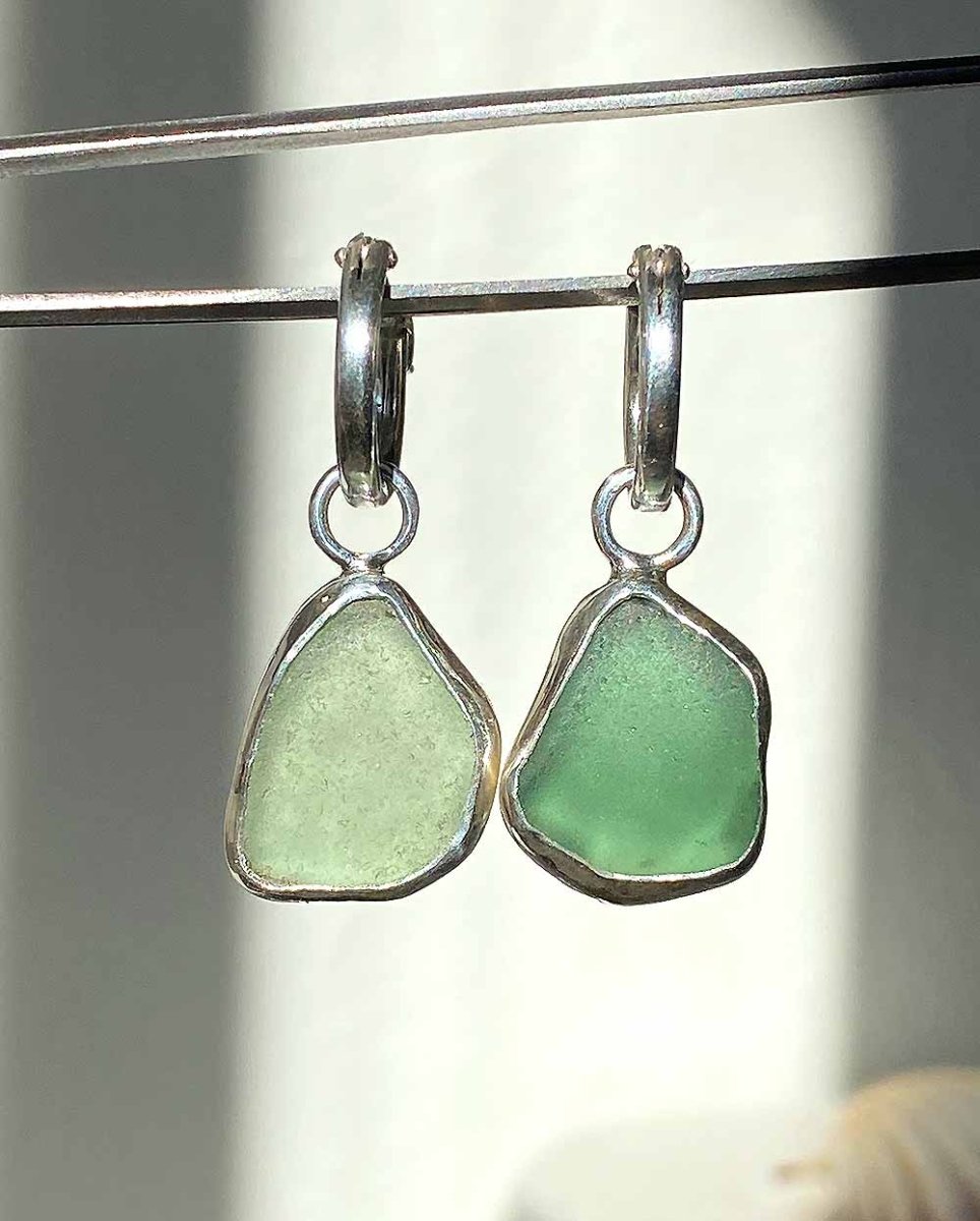 Sea Glass Earring CharmsHoop EarringsMade - To - OrderAngela Wozniak Jewellery