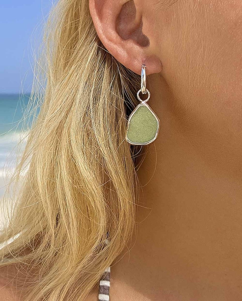 Sea Glass Earring CharmsHoop EarringsMade - To - OrderAngela Wozniak Jewellery