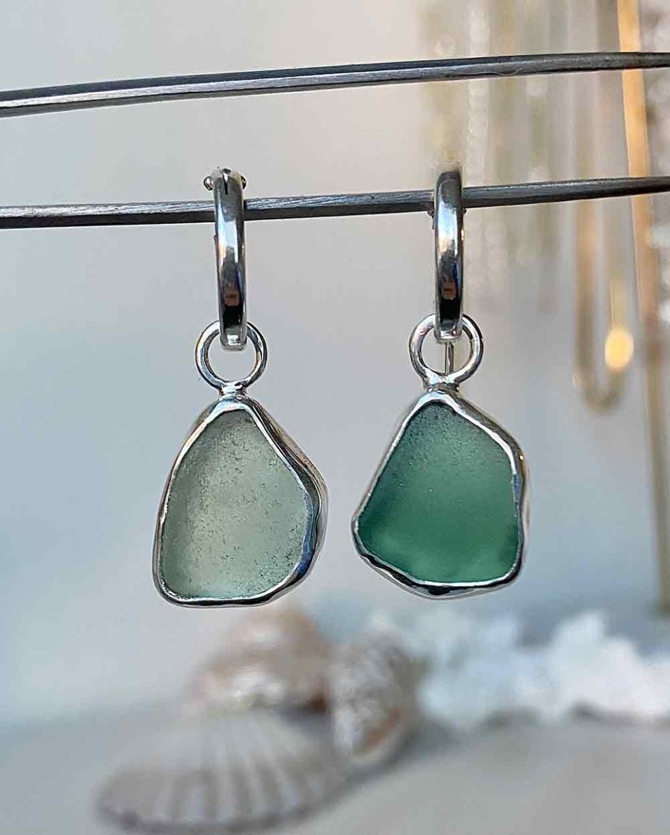 Sea Glass Earring CharmsHoop EarringsSterling SilverAngela Wozniak Jewellery