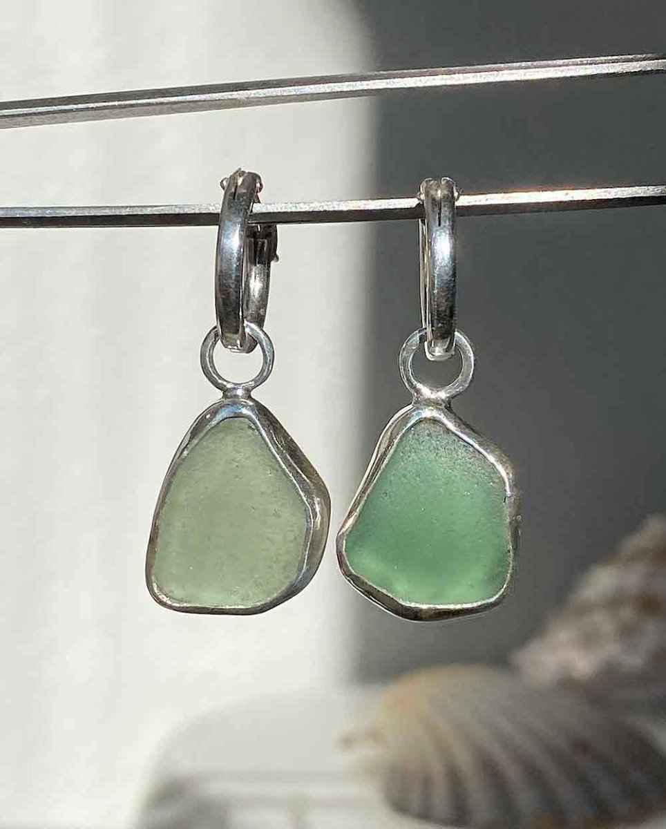 Sea Glass Earring CharmsHoop EarringsSterling SilverAngela Wozniak Jewellery