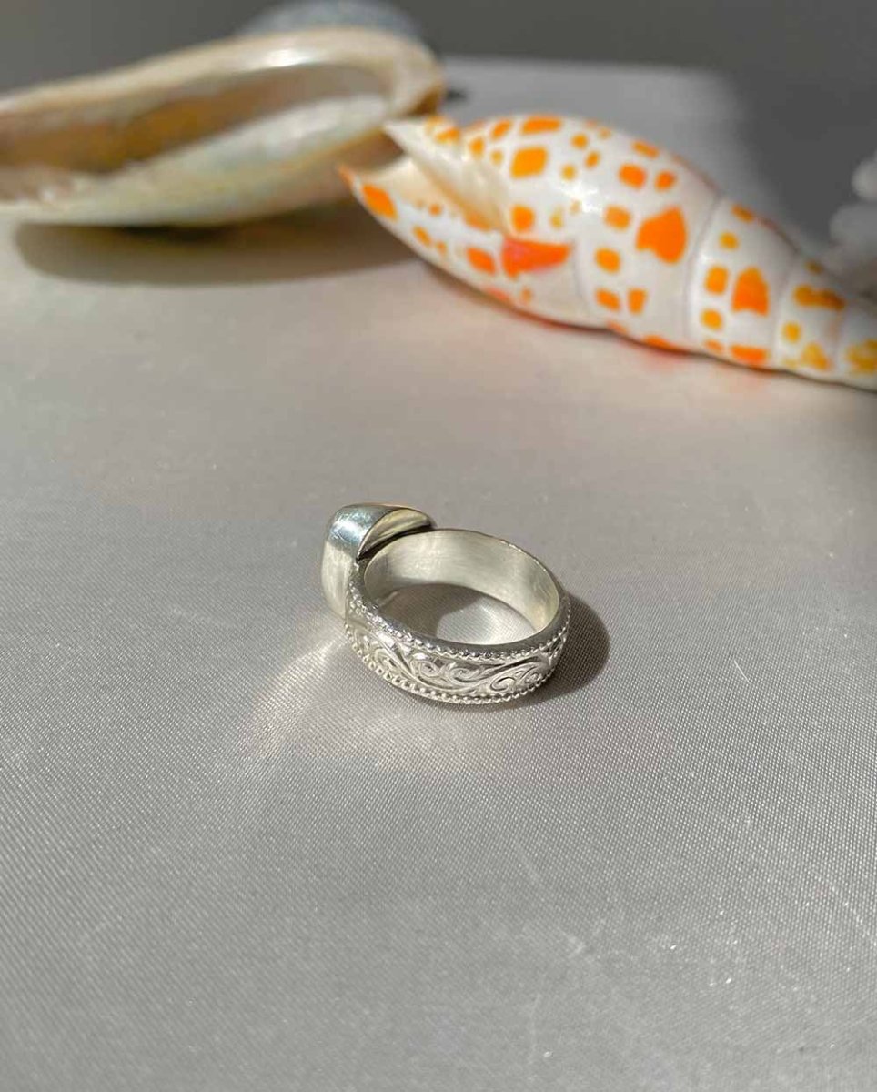 Seafoam Blue Sea Glass Ring - Size 6RingsReady - To - ShipAngela Wozniak Jewellery