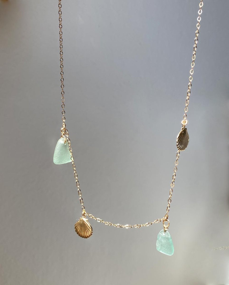 Seaside Sea Glass Charm NecklaceSea Glass NecklaceMade - To - OrderAngela Wozniak Jewellery