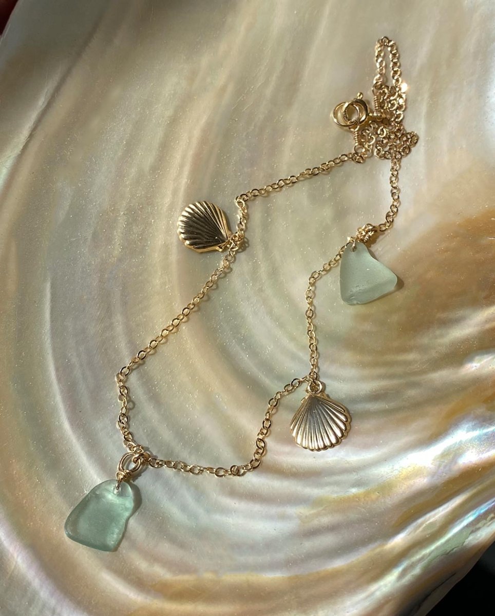 Seaside Sea Glass Charm NecklaceSea Glass NecklaceMade - To - OrderAngela Wozniak Jewellery