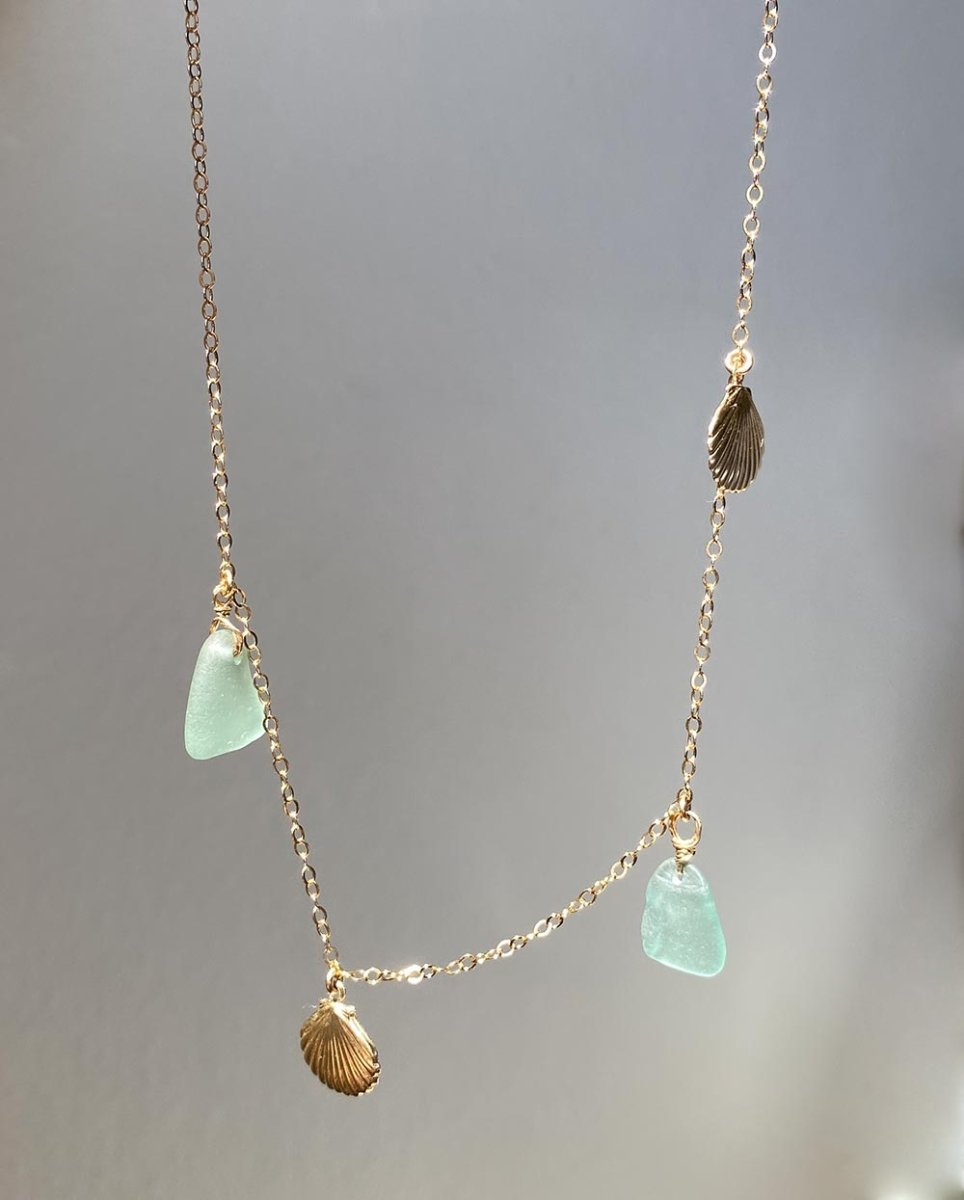 Seaside Sea Glass Charm NecklaceSea Glass NecklaceMade - To - OrderAngela Wozniak Jewellery