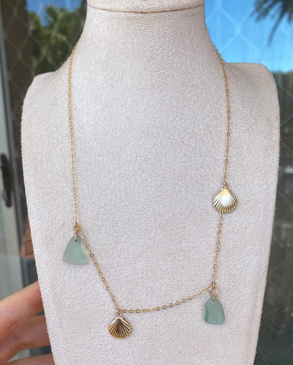Seaside Sea Glass Charm NecklaceSea Glass NecklaceMade - To - OrderAngela Wozniak Jewellery