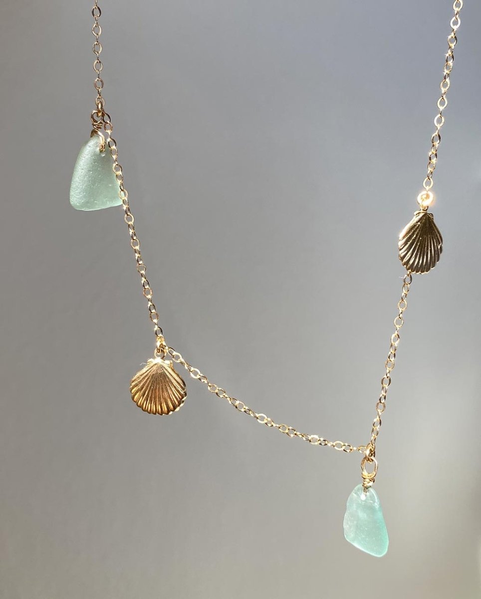 Seaside Sea Glass Charm NecklaceSea Glass NecklaceMade - To - OrderAngela Wozniak Jewellery