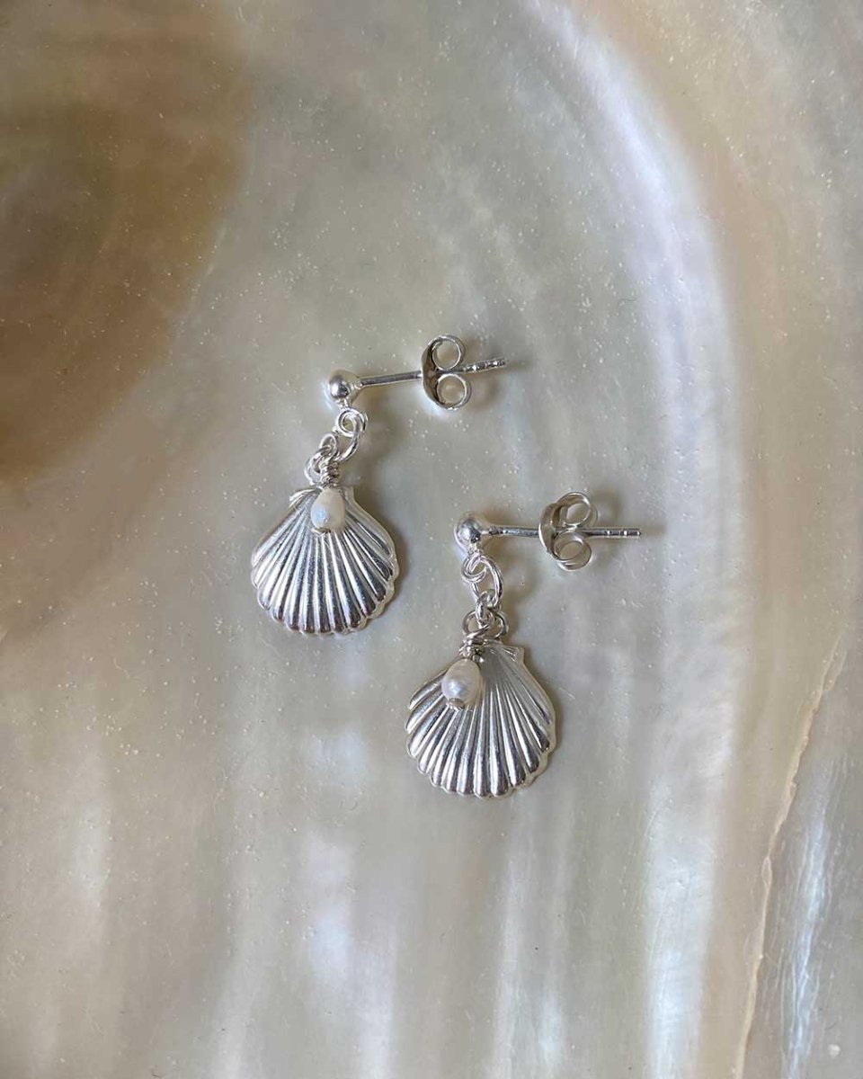 Shell & Pearl Drop EarringsStud Earrings14K Gold FilledAngela Wozniak Jewellery