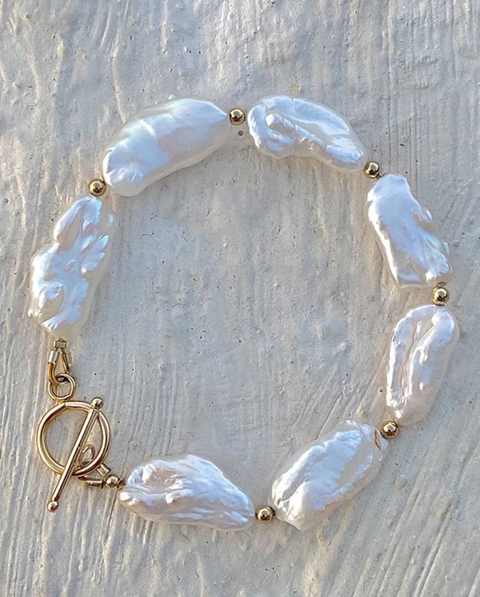 Siren Biwa Pearl T-Bar BraceletBracelets14K Gold FilledAngela Wozniak Jewellery