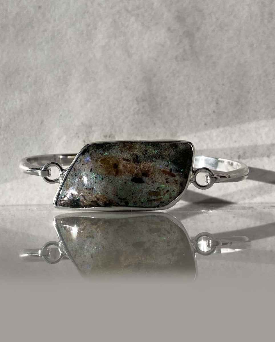 Andamooka Opal CuffBraceletsSterling SilverAngela Wozniak Jewellery