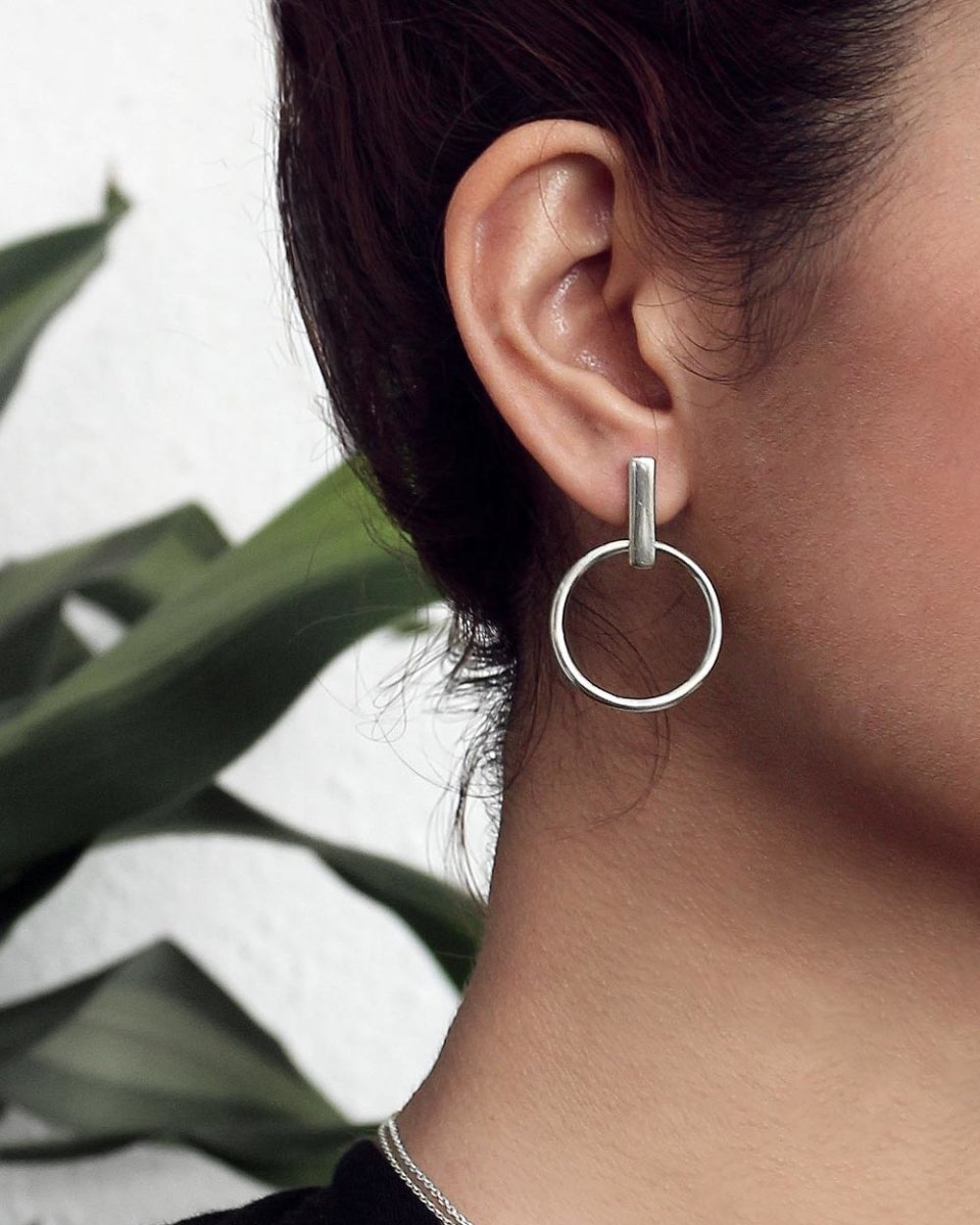 Chloe Bar Stud Hoop EarringsEarrings14K Gold VermeilAngela Wozniak Jewellery