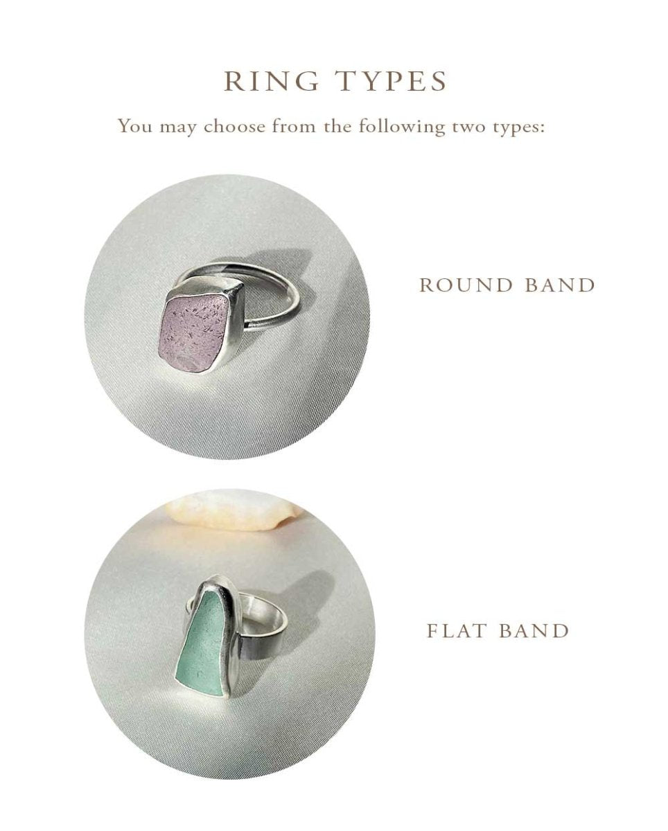 Custom Seaglass RingRingsSterling SilverAngela Wozniak Jewellery