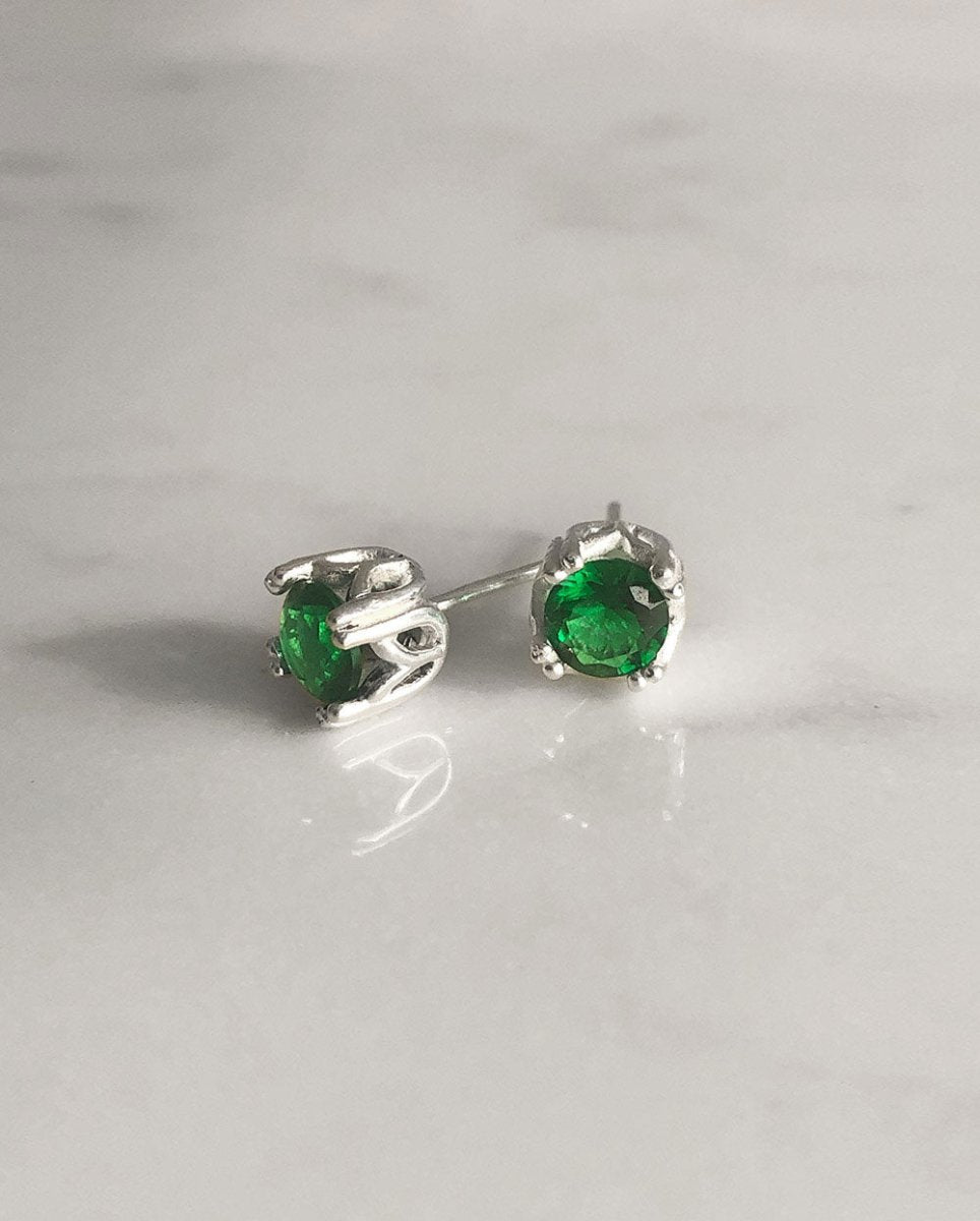 Emerald Royal StudsEarringsSterling Silver, Various GemstonesAngela Wozniak Jewellery