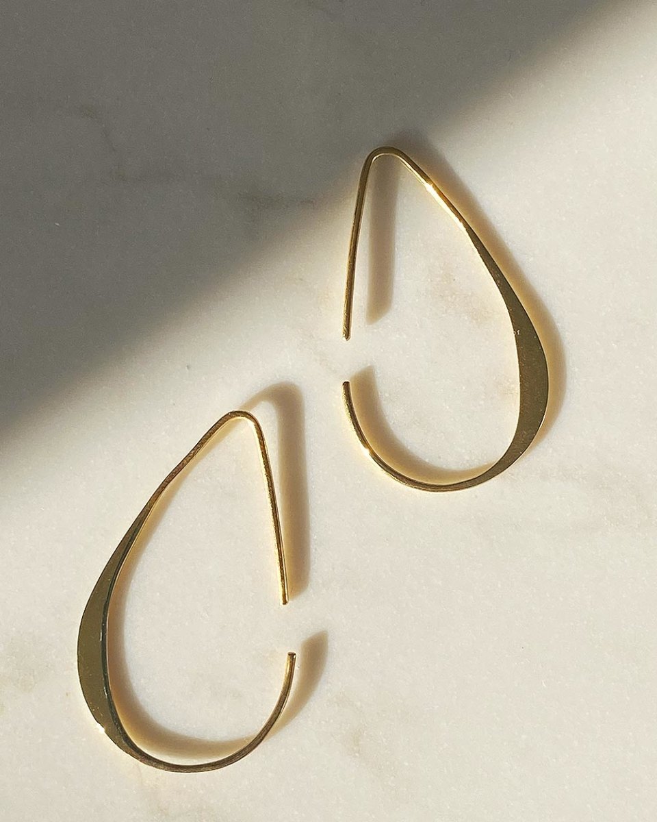 Gold Teardrop Threader EarringsEarrings14K Gold VermeilAngela Wozniak Jewellery