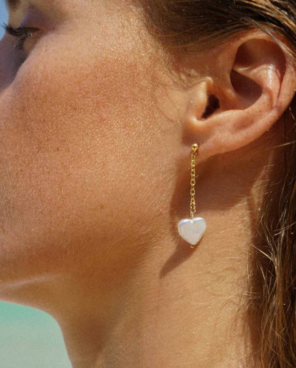 Heart Drop Pearl EarringsEarrings14K Gold FilledAngela Wozniak Jewellery