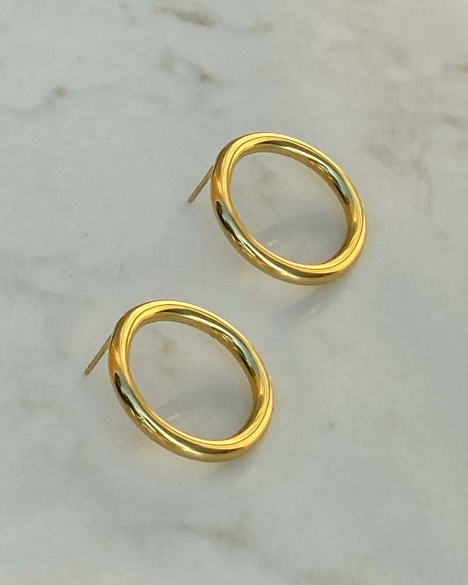 Lara Circle Stud Hoop EarringsEarrings14K Gold VermeilAngela Wozniak Jewellery