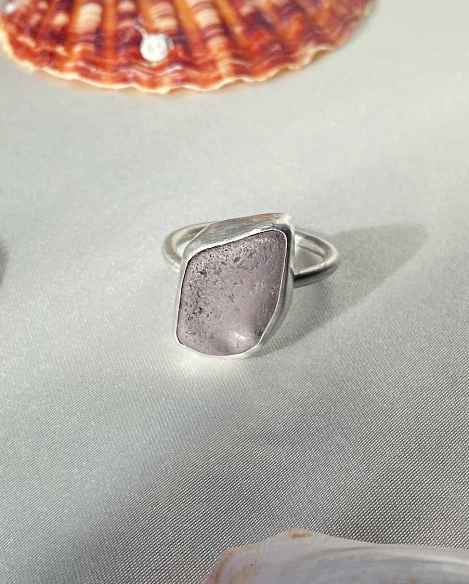 Lavender Seaglass Ring - 401Size 8Angela Wozniak Jewellery