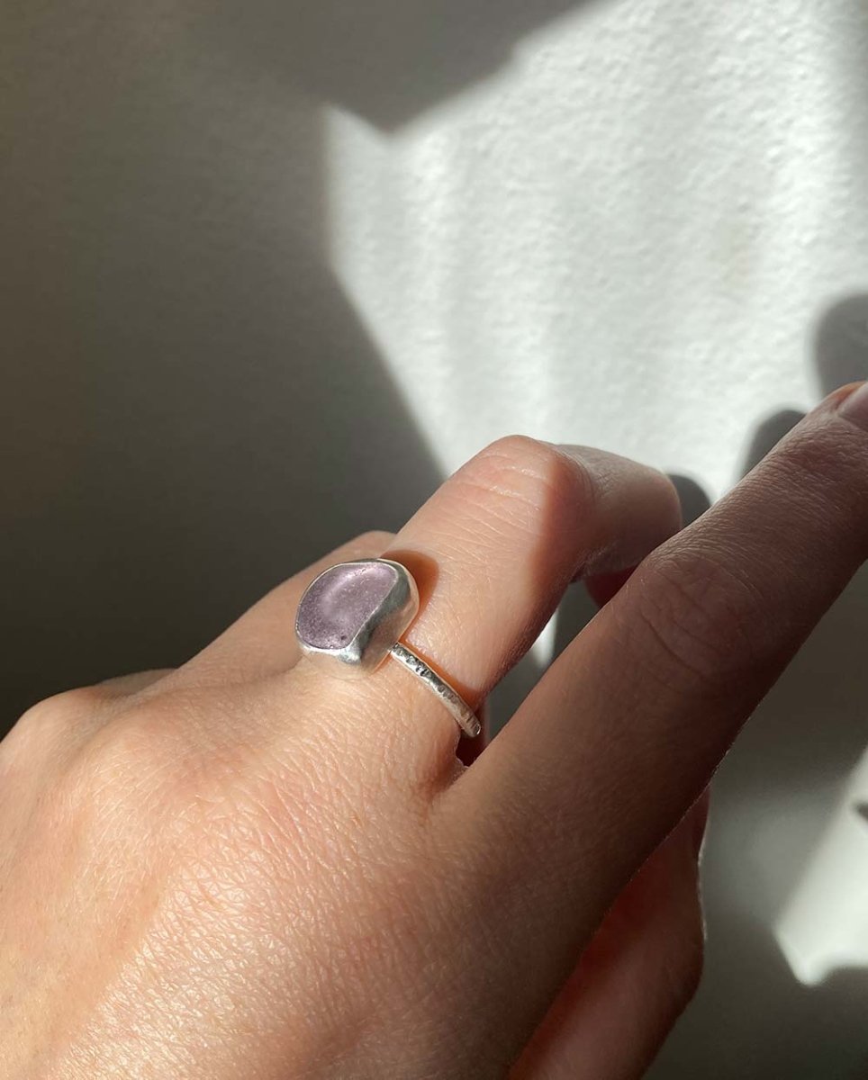 Lavender Seaglass Ring / Ultra Rare Colour / #302RingsSize 8Angela Wozniak Jewellery