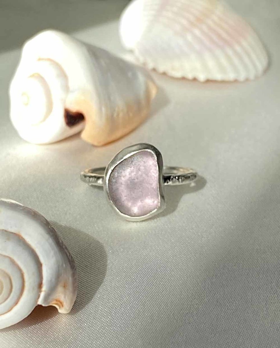 Lavender Seaglass Ring / Ultra Rare Colour / #302RingsSize 8Angela Wozniak Jewellery