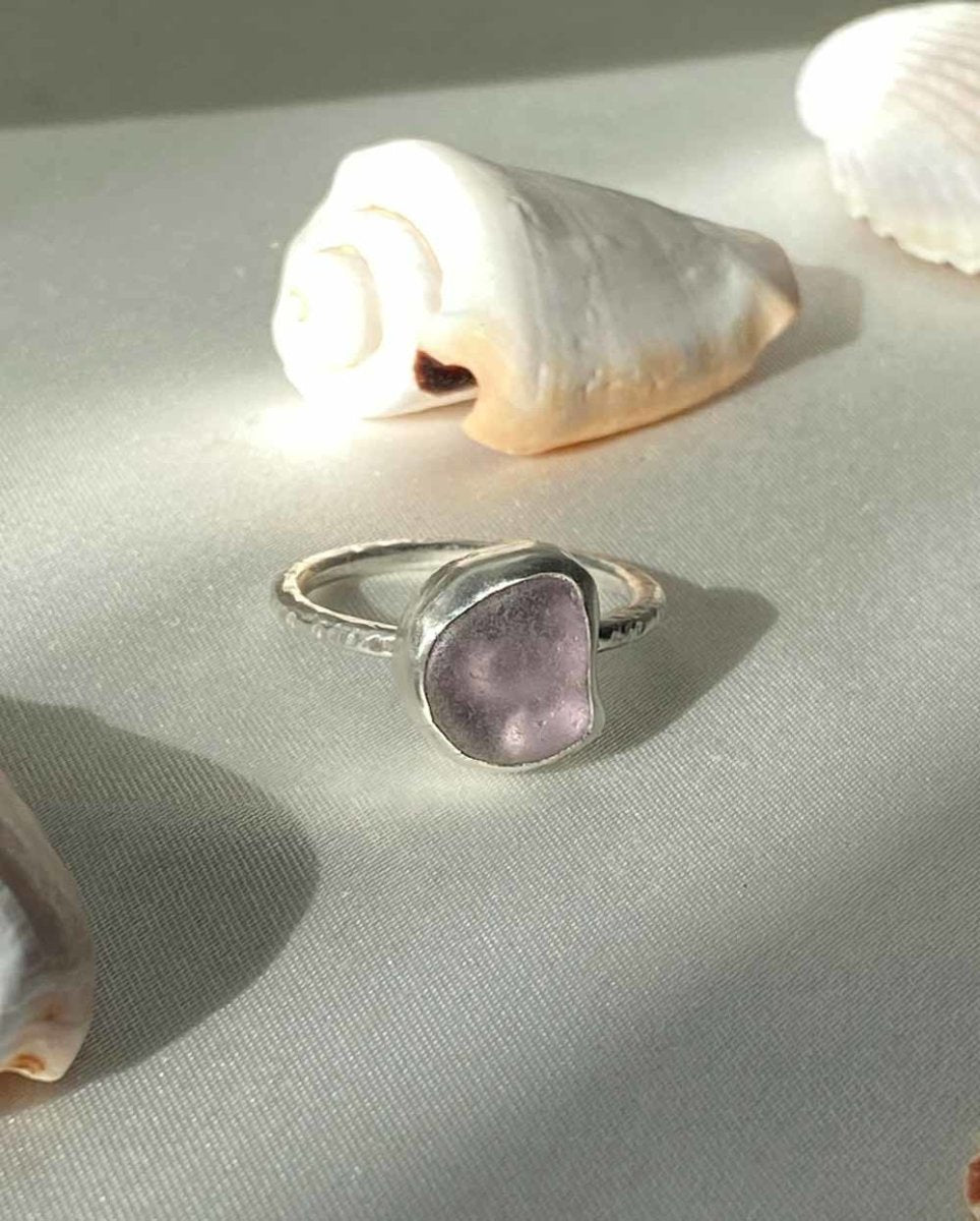 Lavender Seaglass Ring / Ultra Rare Colour / #302RingsSize 8Angela Wozniak Jewellery