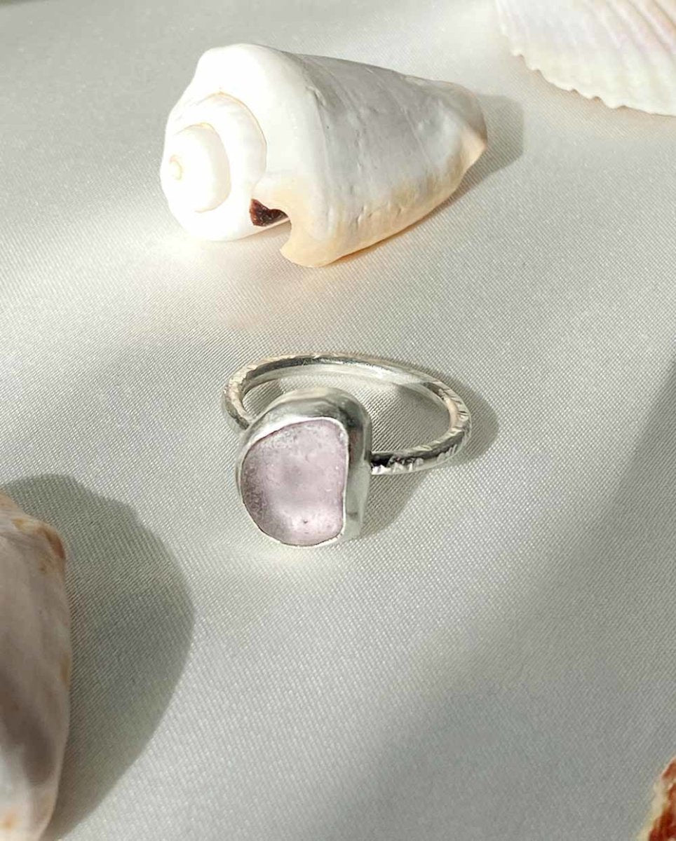 Lavender Seaglass Ring / Ultra Rare Colour / #302RingsSize 8Angela Wozniak Jewellery