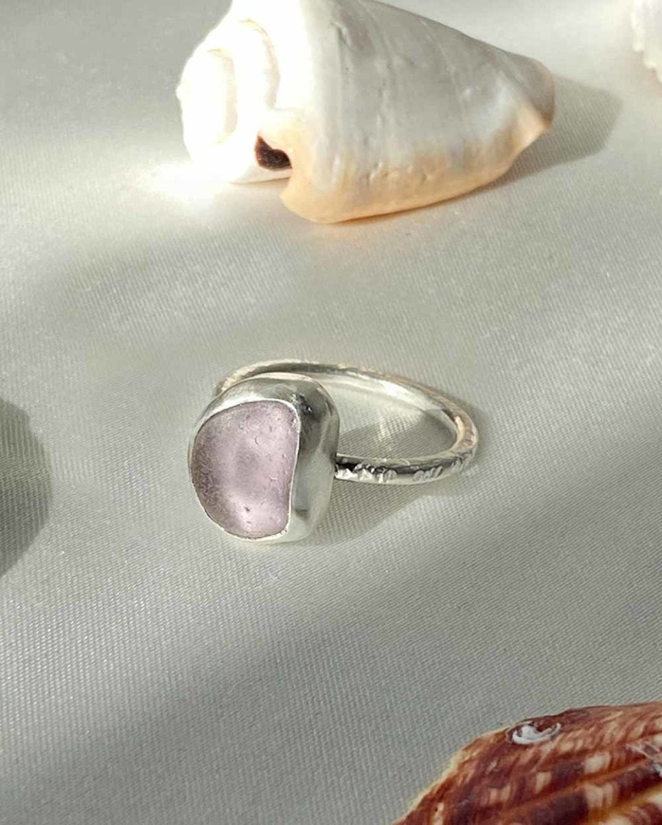 Lavender Seaglass Ring / Ultra Rare Colour / #302RingsSize 8Angela Wozniak Jewellery