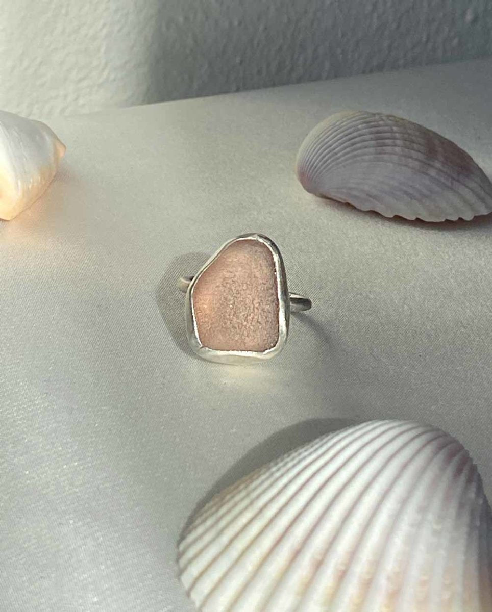 Peach Seaglass Ring - 401RingsCustom SizeAngela Wozniak Jewellery