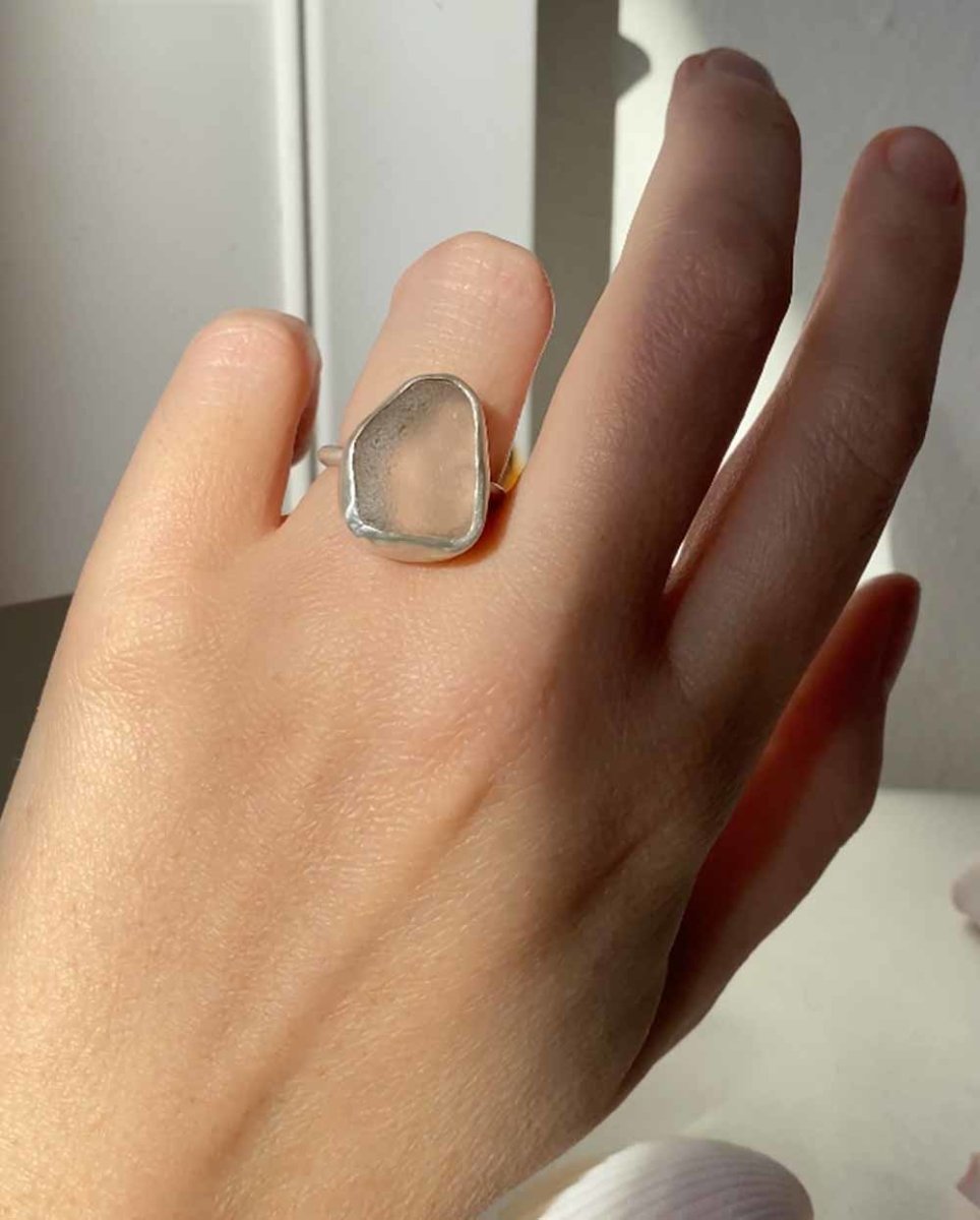 Peach Seaglass Ring - 401RingsCustom SizeAngela Wozniak Jewellery