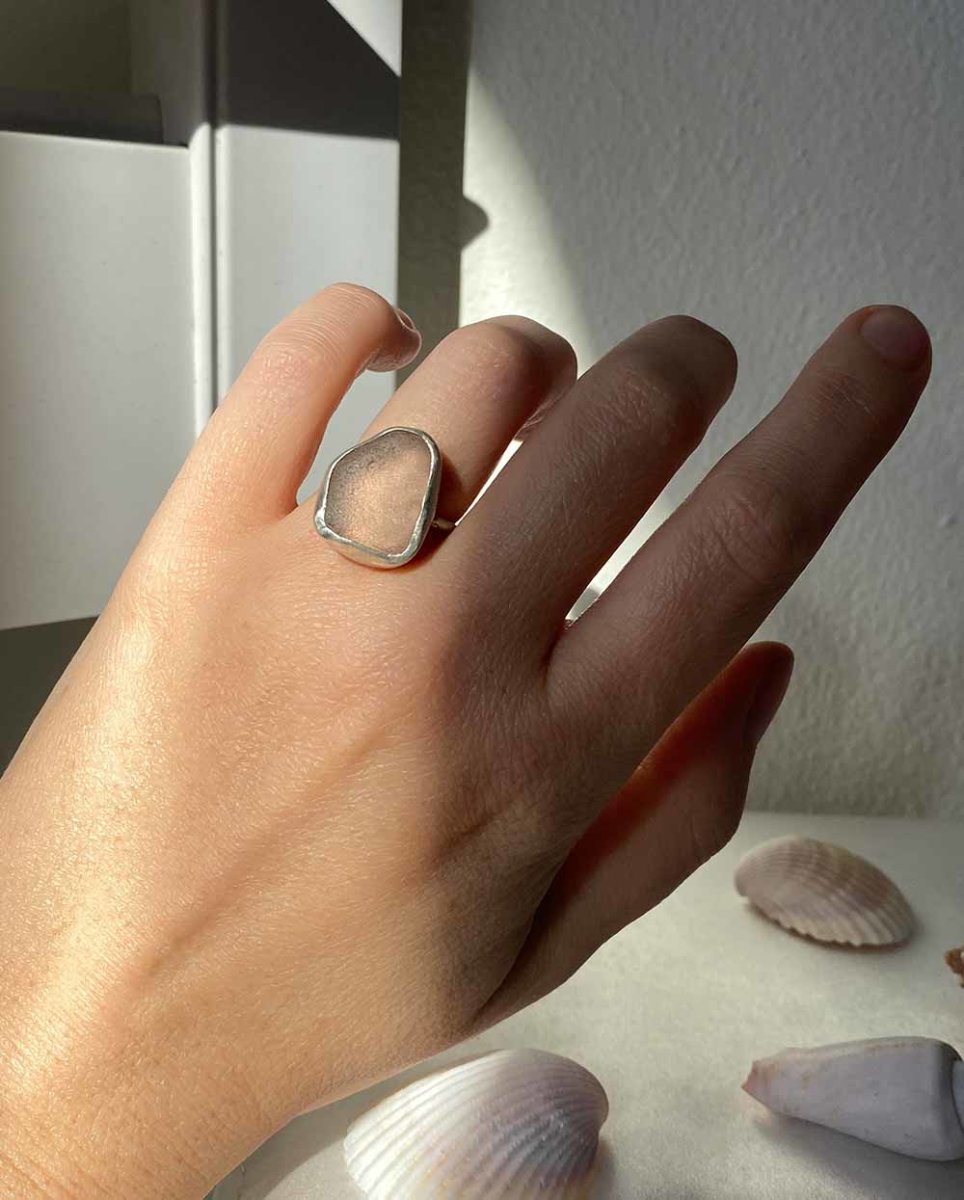 Peach Seaglass Ring - 401RingsCustom SizeAngela Wozniak Jewellery