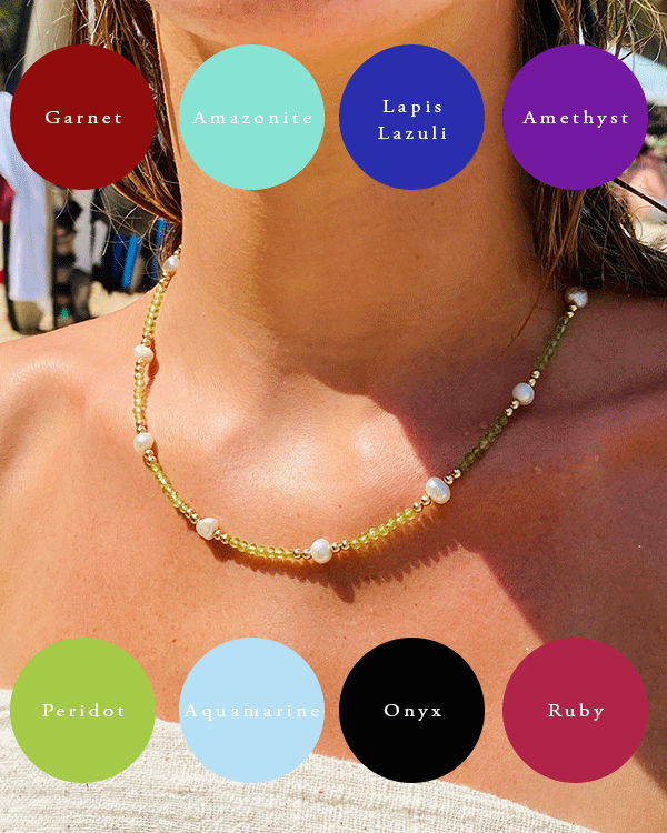 Peridot & Pearl NecklaceNecklaces14K Gold Filled (Customise Gemstones)Angela Wozniak Jewellery
