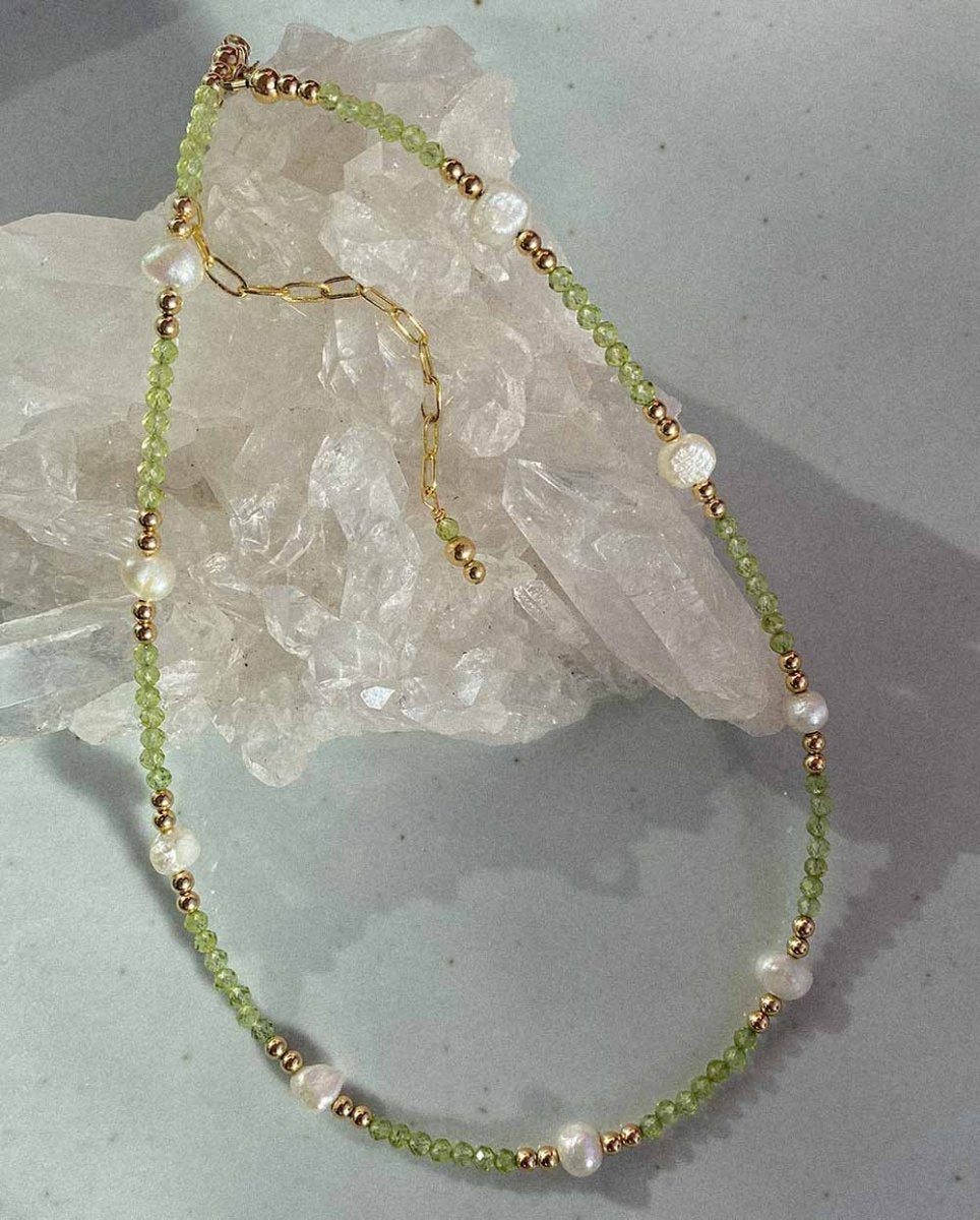 Peridot & Pearl NecklaceNecklaces14K Gold FilledAngela Wozniak Jewellery
