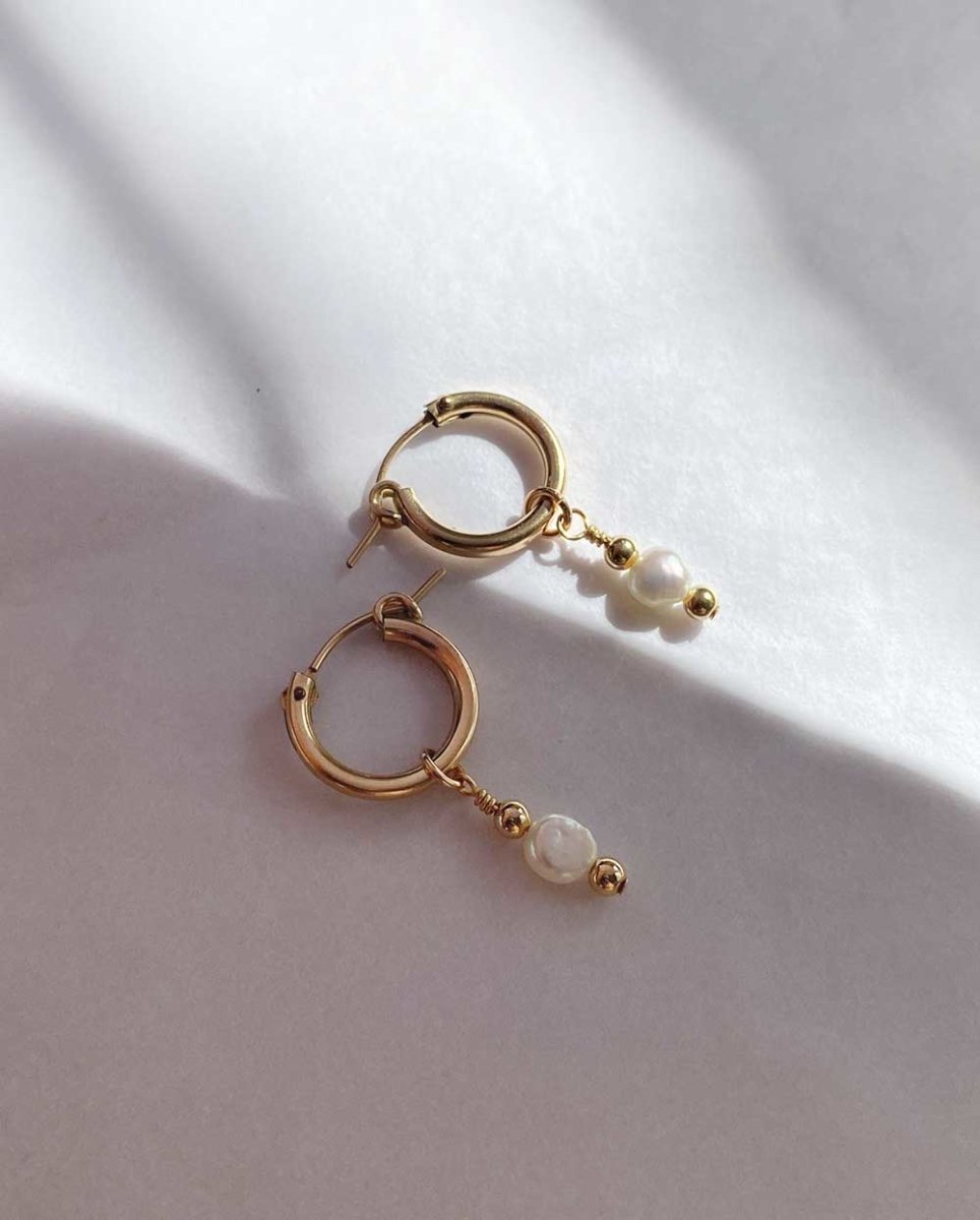 Pia Pearl Huggie Earrings14K Gold FilledAngela Wozniak Jewellery