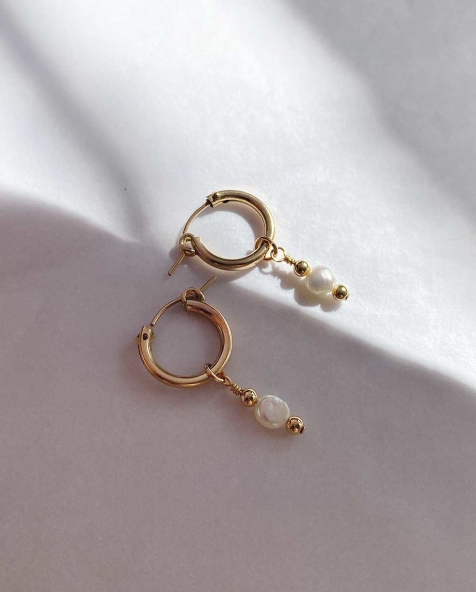 Pia Pearl Huggie Earrings14K Gold FilledAngela Wozniak Jewellery