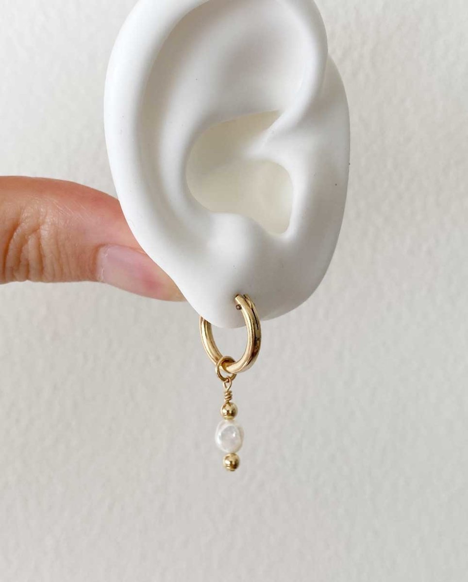 Pia Pearl Huggie Earrings14K Gold FilledAngela Wozniak Jewellery